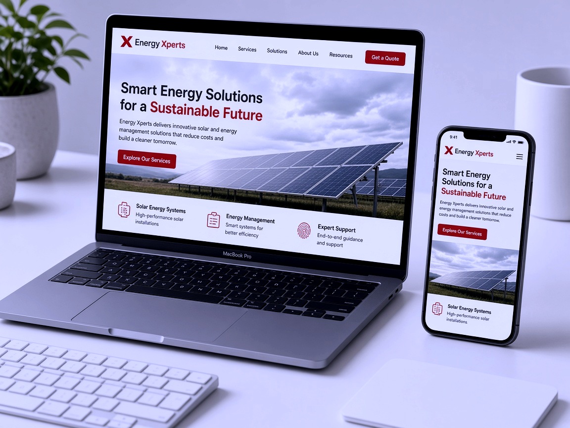 Vorschau des neuen EnergyXpert Webauftritts auf Desktop und Mobilgerät